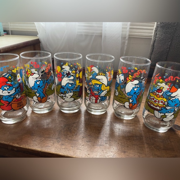 Vintage 1983 PEYO SMURF Party Punch Drinking  Glass Hardee’s - Picture 3 of 6